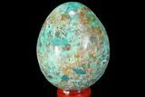 Polished Chrysocolla Egg - Peru #99469-1